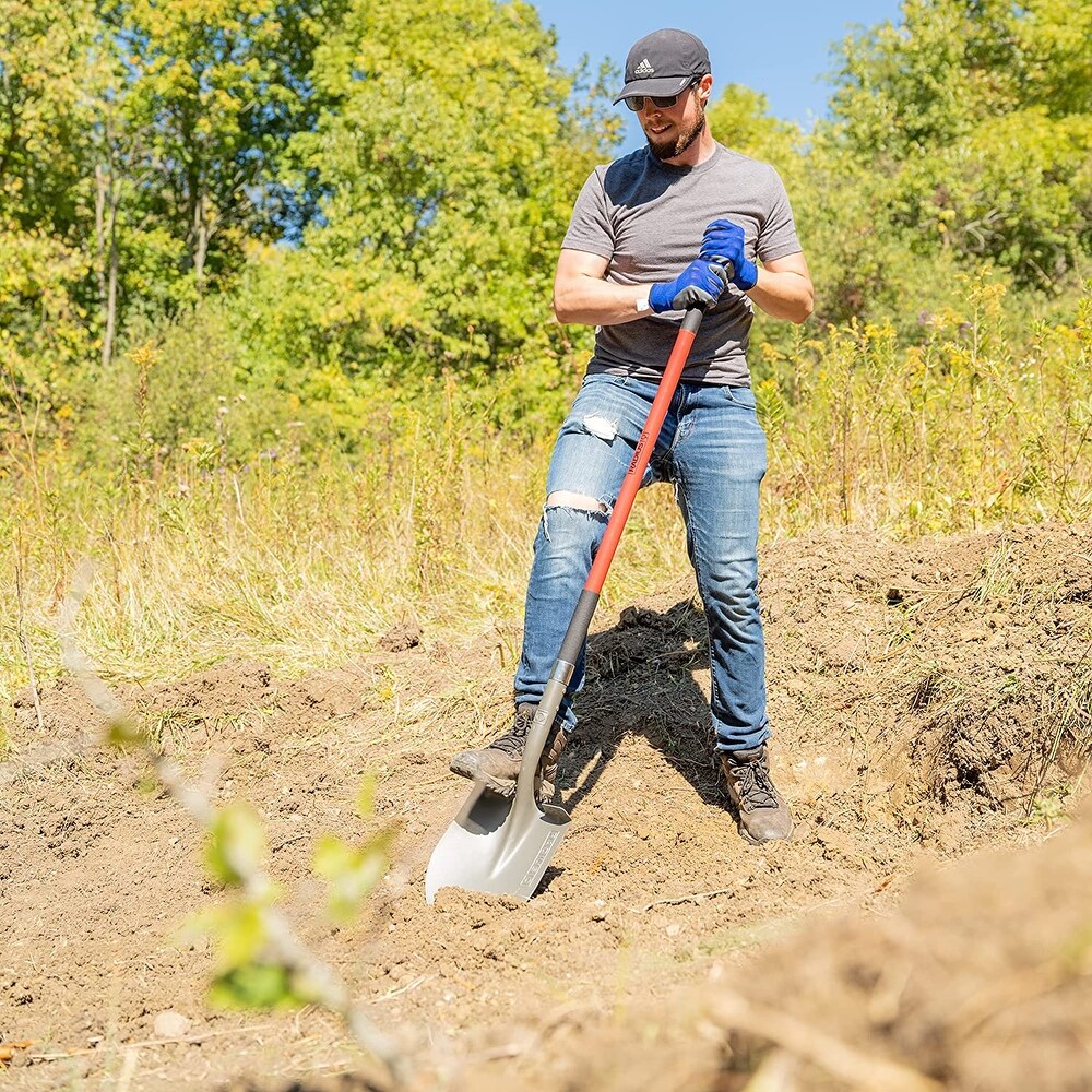 Radius Garden 58 in Long Handle Round Point Shovel  Steel Shaft