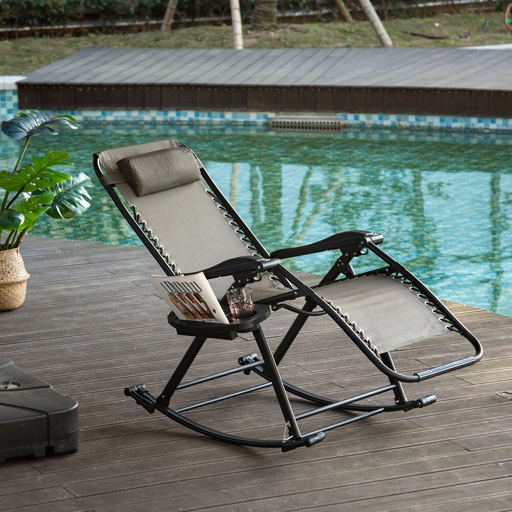 Outsunny Zero Gravity Grey Reclining Lounge Chair