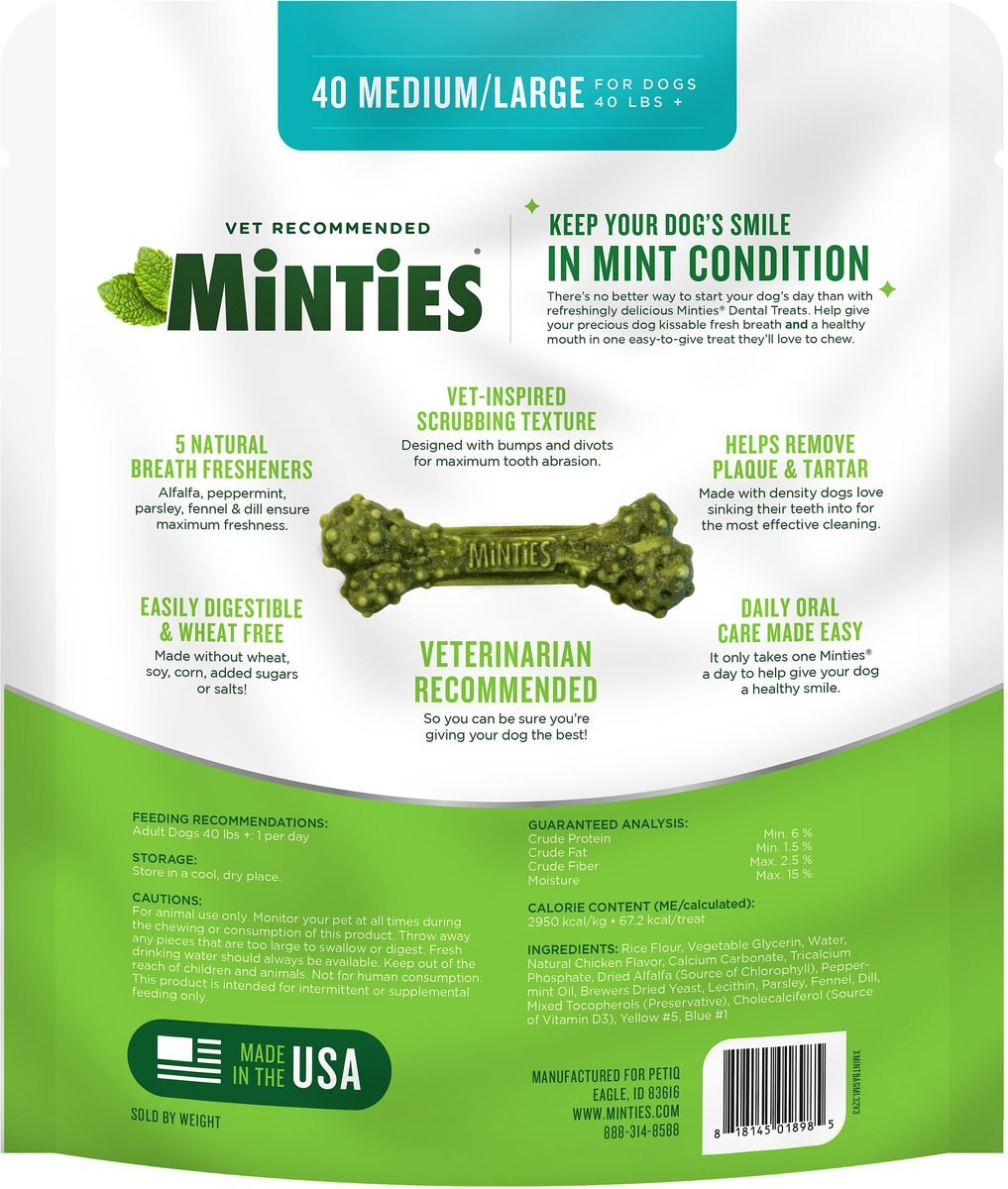 VetIQ Minties Medium/Large Dental Dog Treats