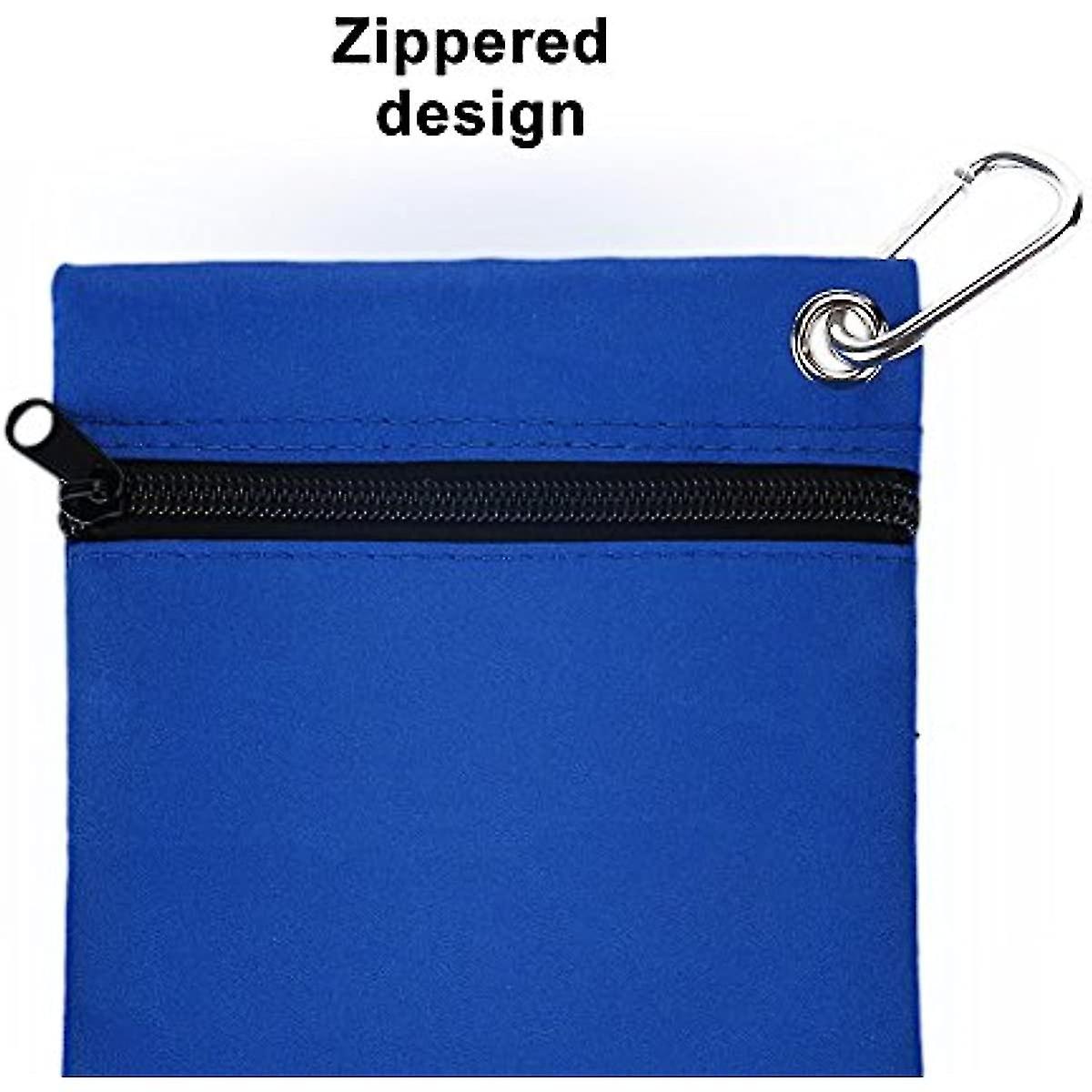 Ball Holder Bag Tee Bag Holder Tee Bag Holder Pouch Storage Bag  Zippered Tee Ball Bag Holder With Carabiner Ing Accessories Blue