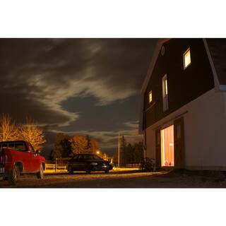 Feit Electric 40-Watt Stainless Outdoor Security Dual Head Dusk to Dawn with Color Changing Integrated LED Flood Light S10DFL3WYDDSS