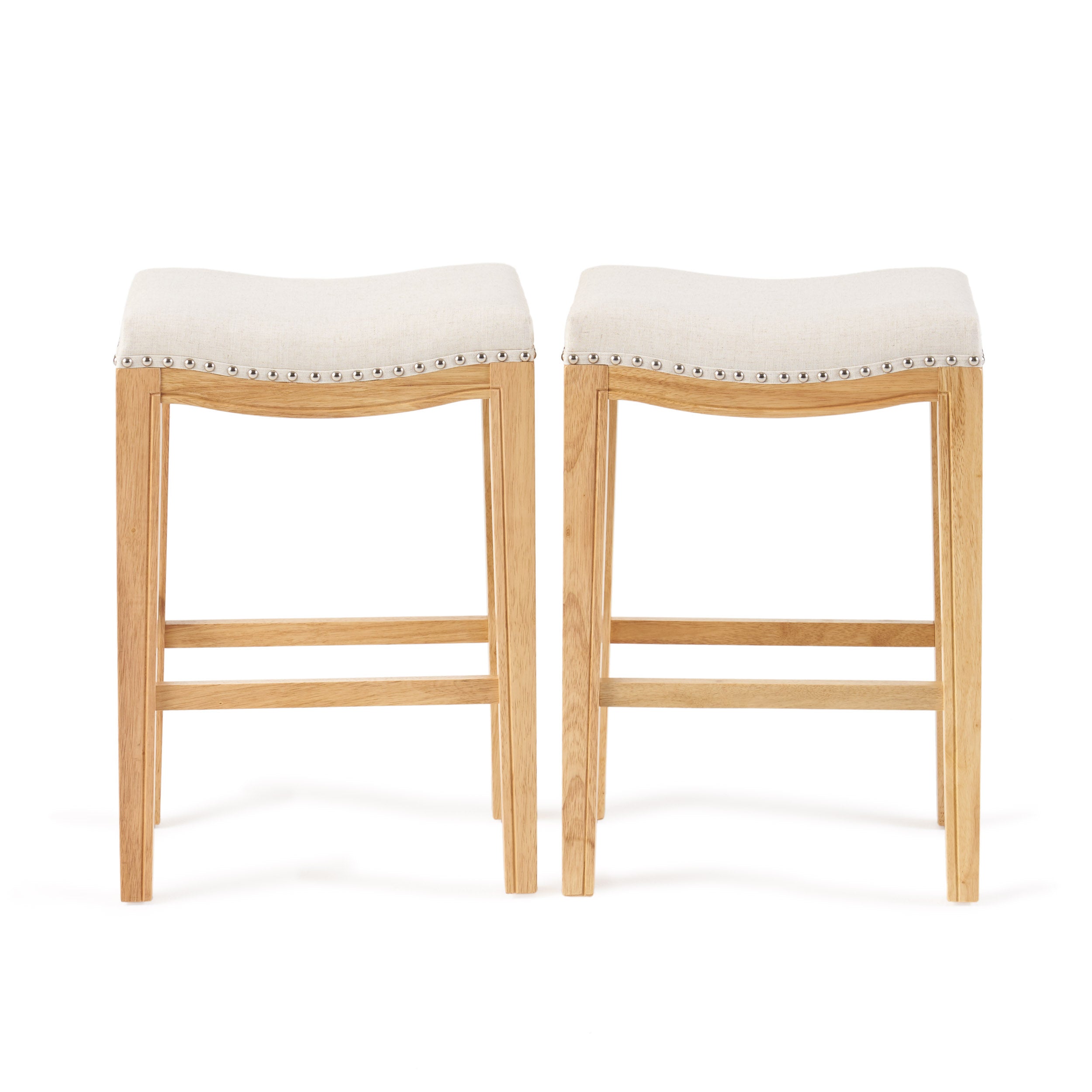 Jaeden Beige Backless 26-Inch Counter Stools (Set of 2)