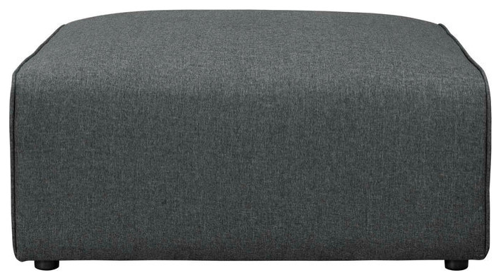 Odette Gray Fabric Ottoman   Modern   Footstools And Ottomans   by Rustic Home Furniture Deco  Houzz