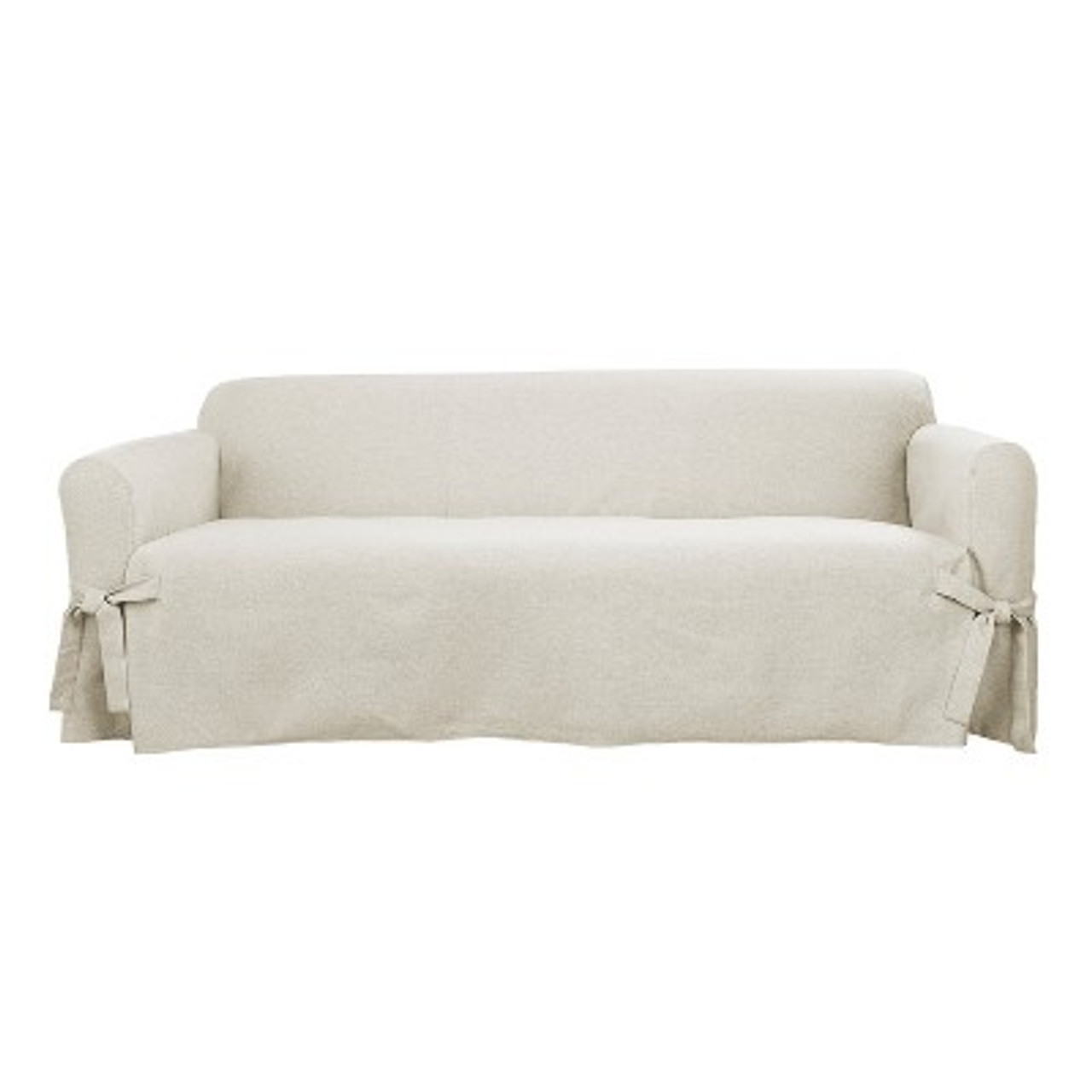 Farmhouse Basketweave Sofa Slipcover Oatmeal - Sure Fit