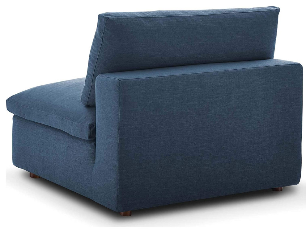 Commix Down Filled Overstuffed 5 Piece Sectional Sofa Set  Azure   Transitional   Sectional Sofas   by Homesquare  Houzz