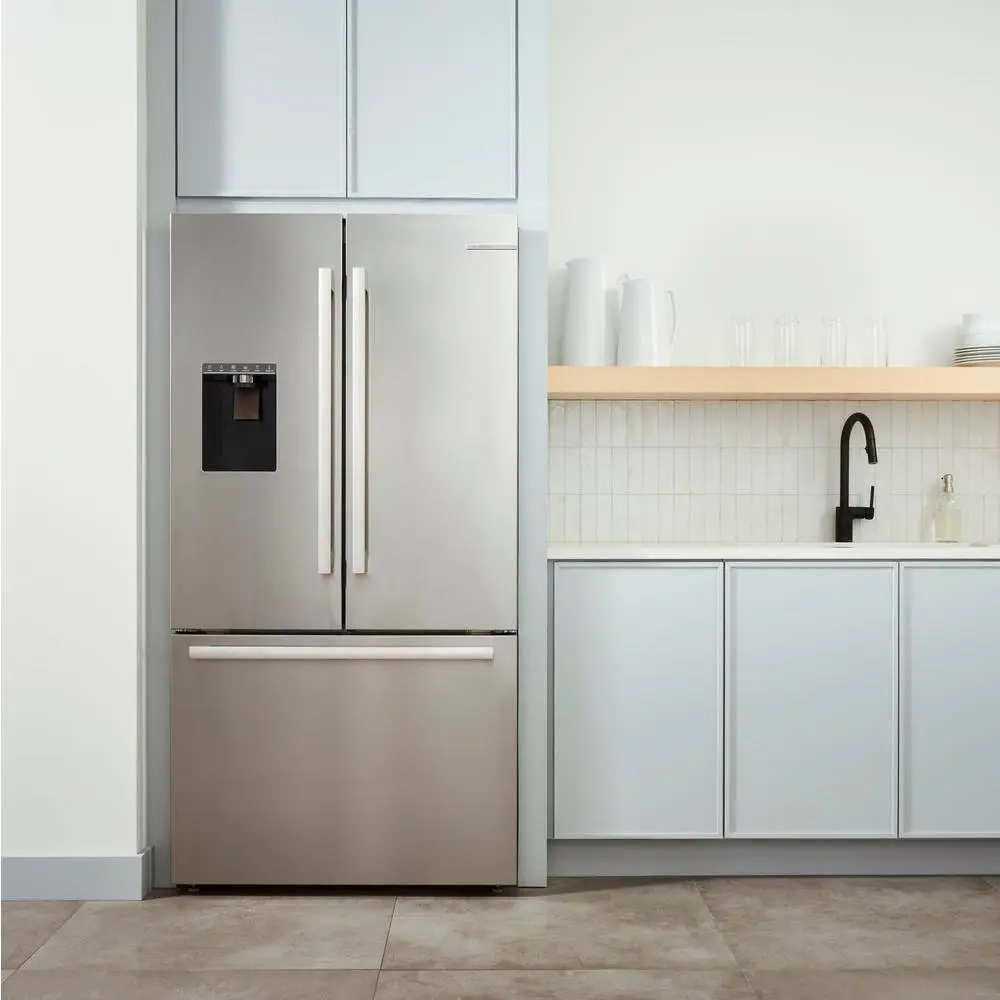 Bosch 500 Series 36 in. 26 cu ft Smart Standard Depth French Door Bottom Freezer Refrigerator in Stainless Steel w Ice Water B36FD50SNS