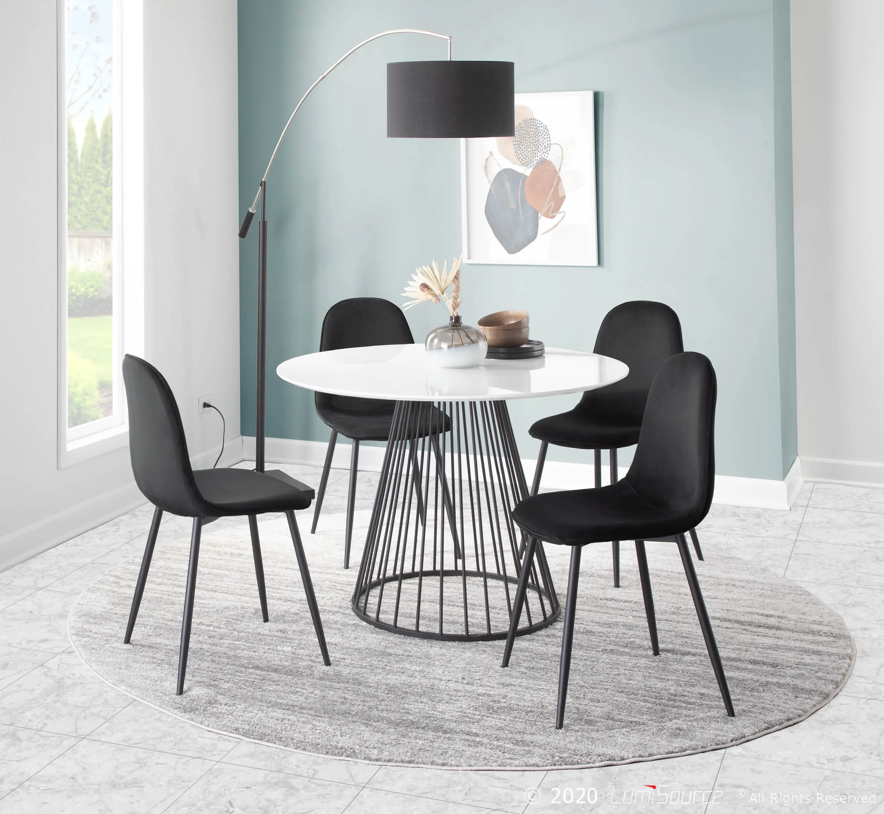 Contemporary Black Dining Room Chair (Set of 2) - Pebble