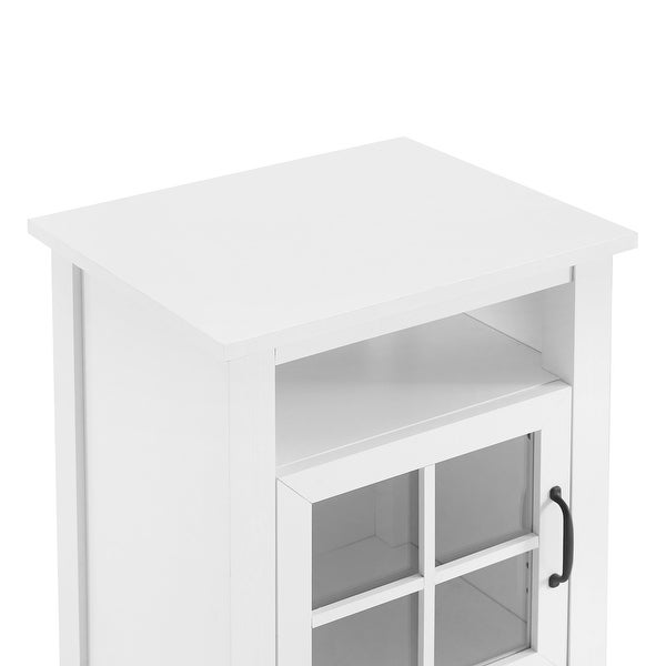 Middlebrook Windowpane-Glass Door Side Table