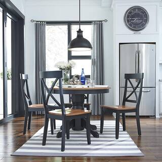 HOMESTYLES 5-Piece Black and Oak Dining Set 5168-318