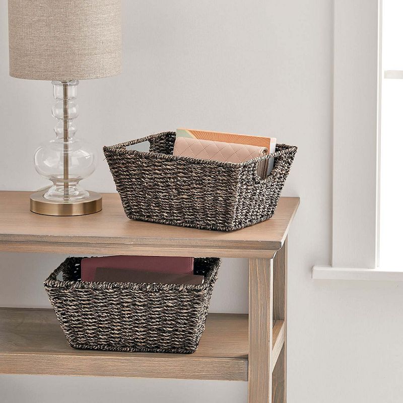 mDesign Woven Seagrass Nesting Kitchen Storage Basket Bins - 4 Pack