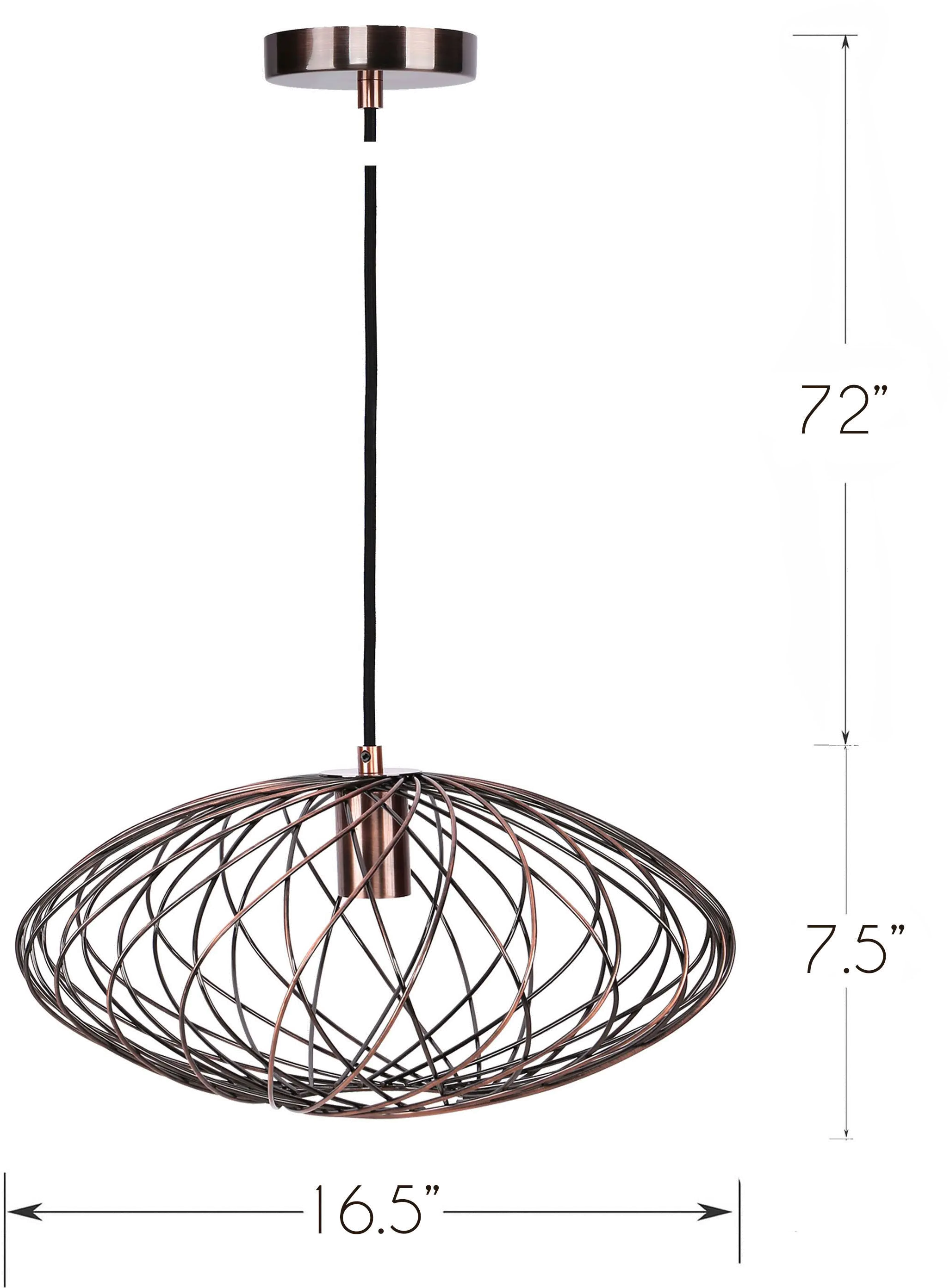 Linx Oval Antique Copper Pendant Lamp