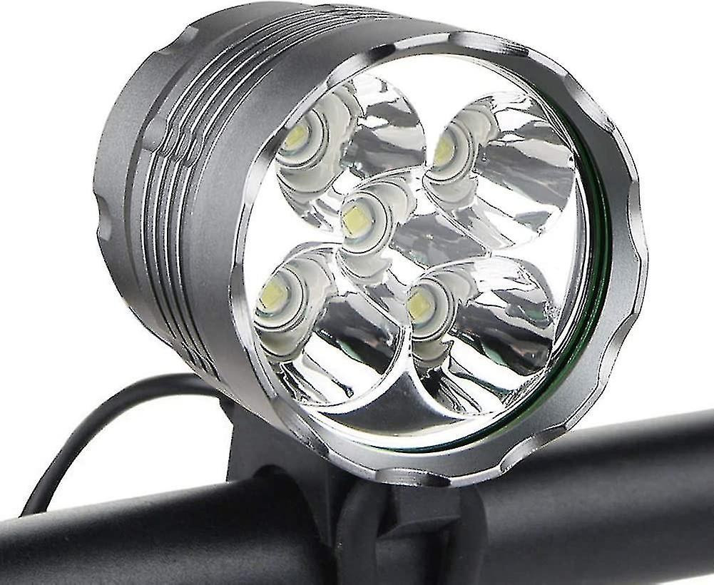 Bike Lights， 6000 Lumens 5 Led Bicycle Light，waterproof Mountain Bike Front Light With Rechargeable