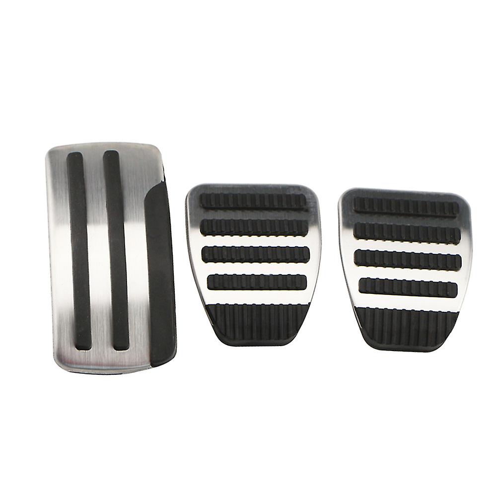 Car Foot Pedal Cover Fuel Brake Clucth Rest Pedal Pads At/mt For Nissan Black Silver At 2pcs