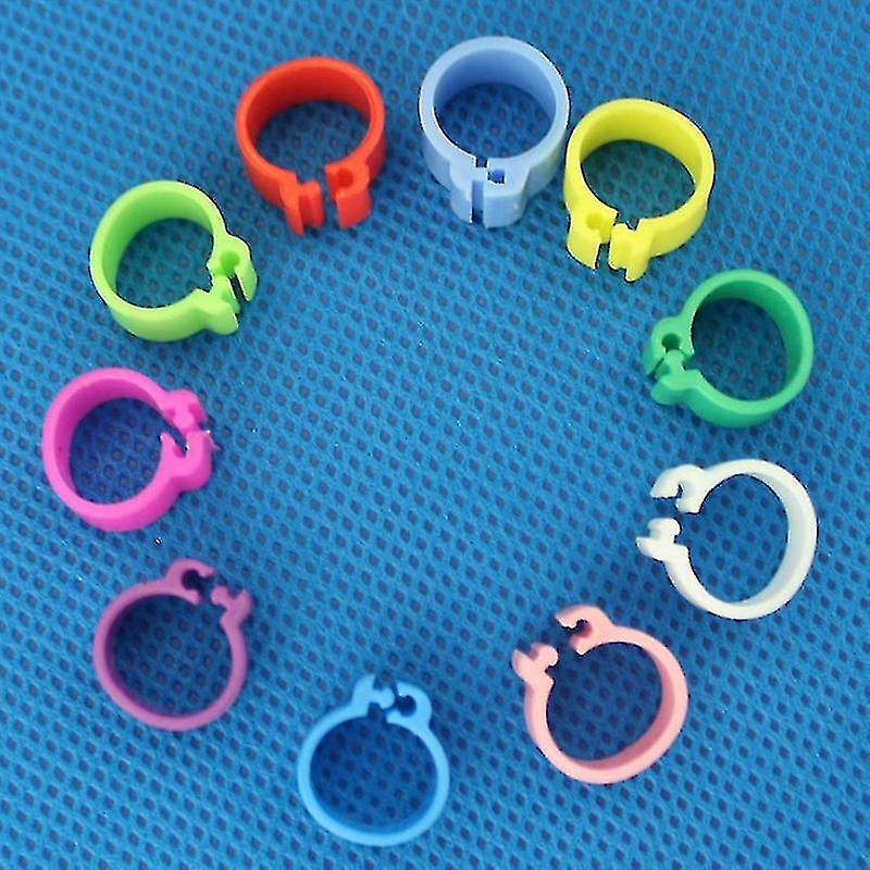 10pcs Birds Foot Rings Pigeons Identification Opening Foot Ring Colorful Plastic 8mm Foot Clip Chicken Leg Band