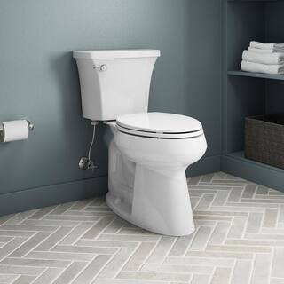 KOHLER Highline 10 in. Rough-in Complete Solution 2-Piece 1.28 GPF Single Flush Elongated Toilet in White (Seat Included) K-78206-0