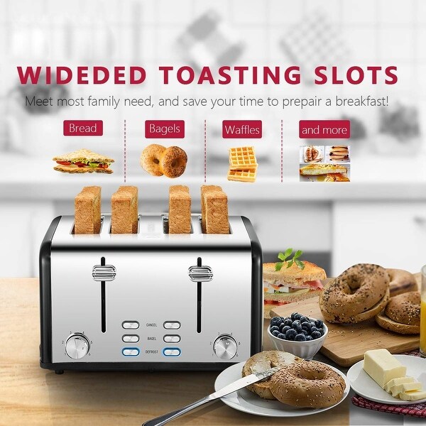 4-slice stainless steel toaster