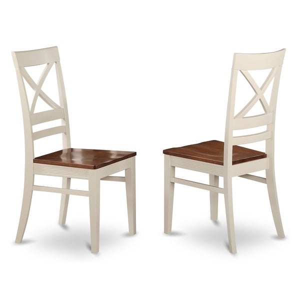 East West Furniture Quincy Wooden Seat X-back Dining Chair Set of 2 (Finish Option)