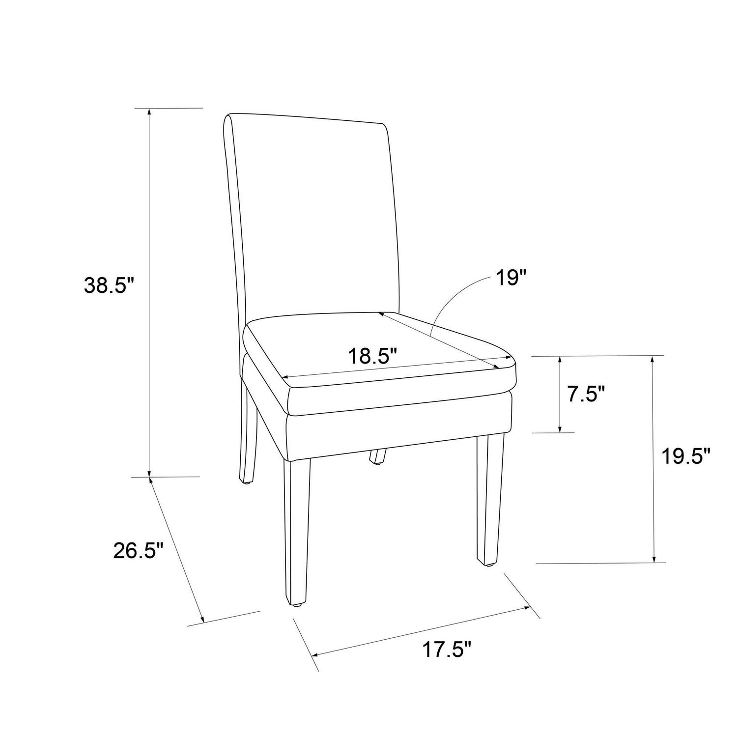 DHP Clark Upholstered Dining Chair Gray Linen with Dark Base Set of 2  Crowdfused