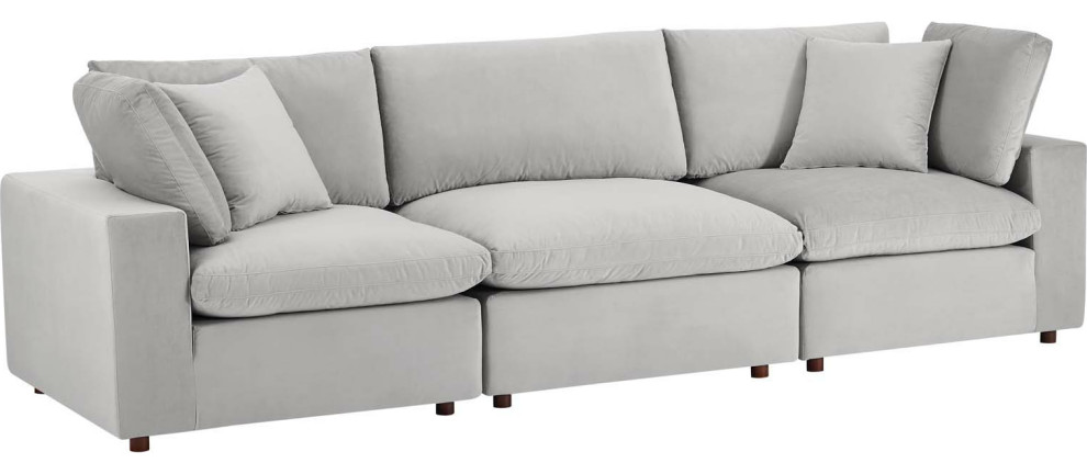 Wheatland Down Filled Overstuffed 3 Seat Sofa   Transitional   Sofas   by HedgeApple  Houzz