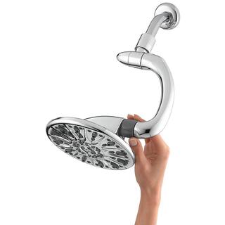 Waterpik 6-Spray 7 in. Single Wall Mount 1.8 GPM Fixed Rain Shower Head in Chrome ASW-673E