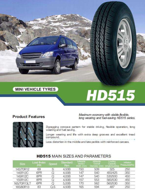 HAIDA wheels  tires   accessories 145/70R12 145 70 R12 tyres 145 70 12 145/70/r12 with factory price