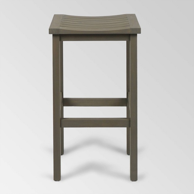 Caribbean 4pk Acacia Wood Barstools Gray Christopher Knight Home