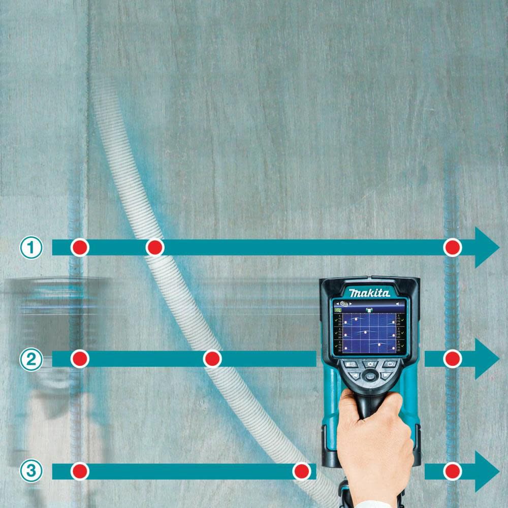 Makita 18V LXT LithiumIon Cordless Multi-Surface Scanner Kit (2.0Ah) with Interlocking Storage Case DWD181R1J from Makita