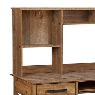 SAINT BIRCH Houston 47.24 in. Rustic Brown Writing Desk with Hutch SBAS1202-2PSV1