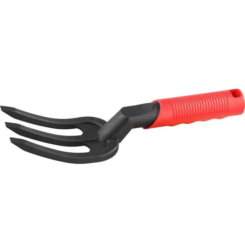 Mini Greehouse Hand Tool 3 Teeth Cultivator Fork Garden Weeding Fork with Plastic Handle for Kids