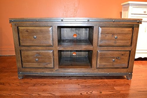 Addison Rustic Distressed Solid Wood Credenza TV Stand   Industrial   Entertainment Centers And Tv Stands   by Crafters and Weavers  Houzz