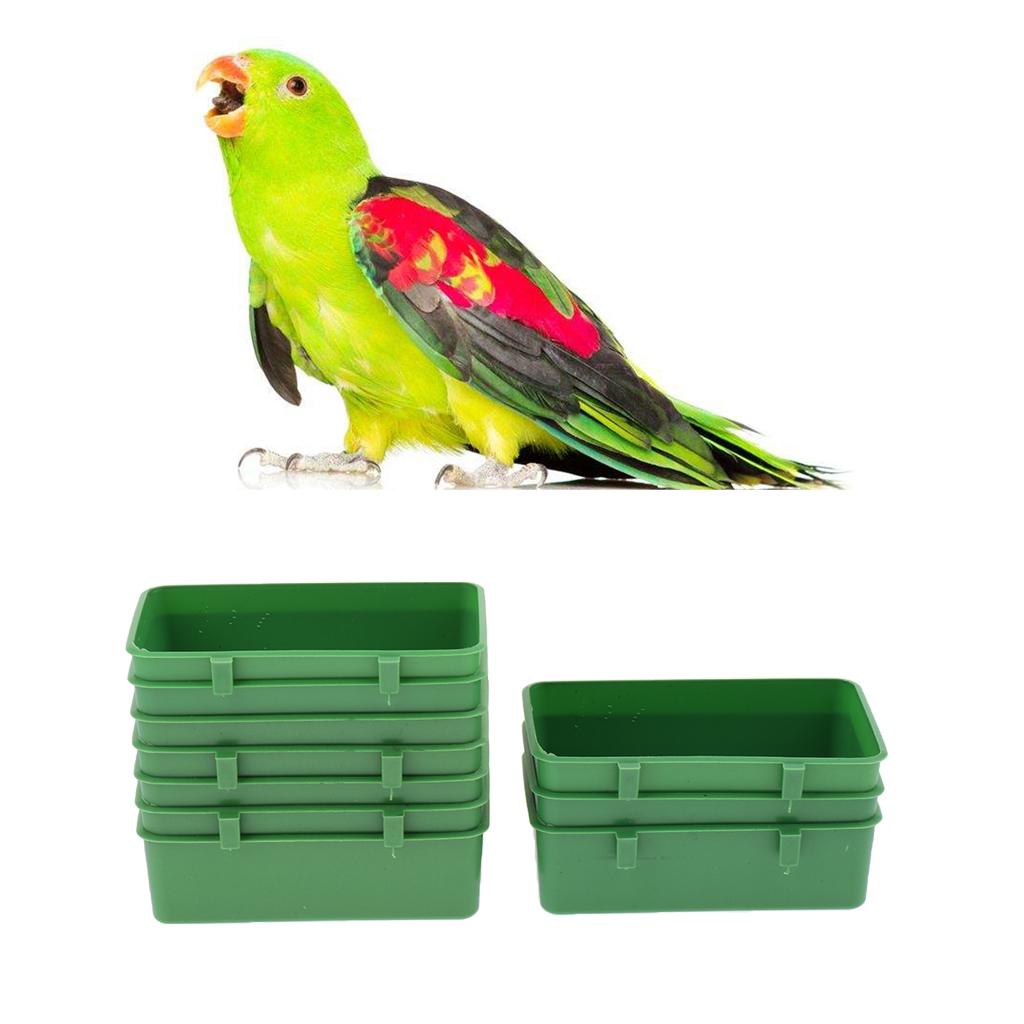 Count 10 Bowl Bird Cage Feeding Dish Feeder For Parrot Macaw African Grey Budgie Parakeet Cockatiel Finch Cage Feeder Tool