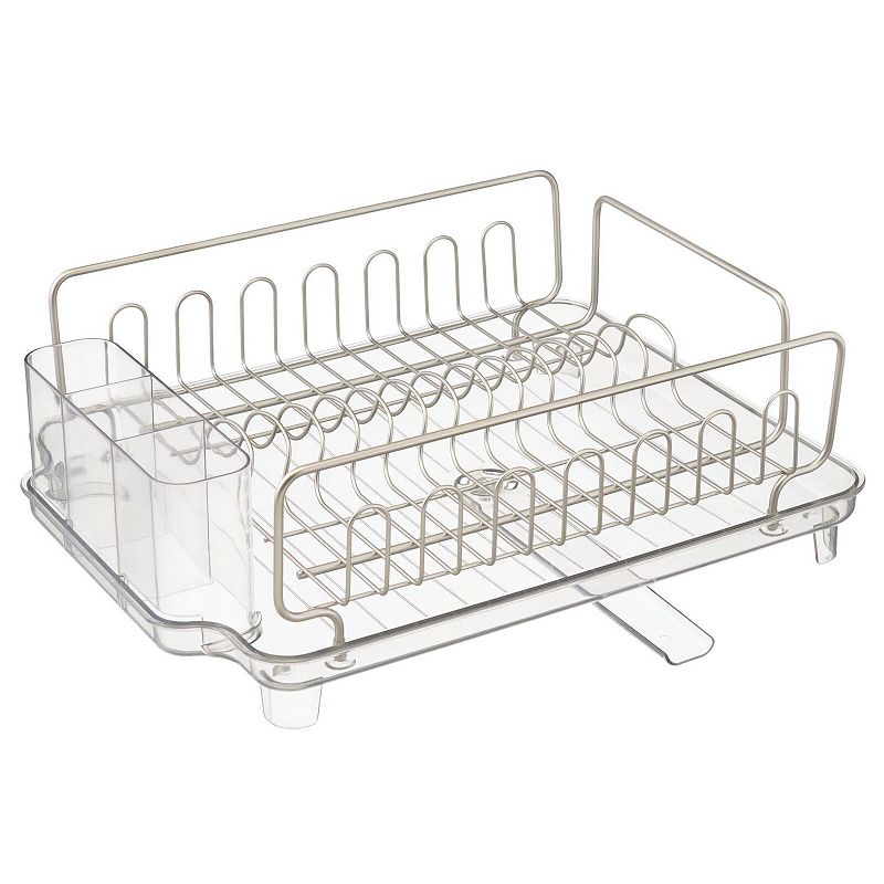 mDesign Large Kitchen Dish Drying Rack / Drainboard， Swivel Spout