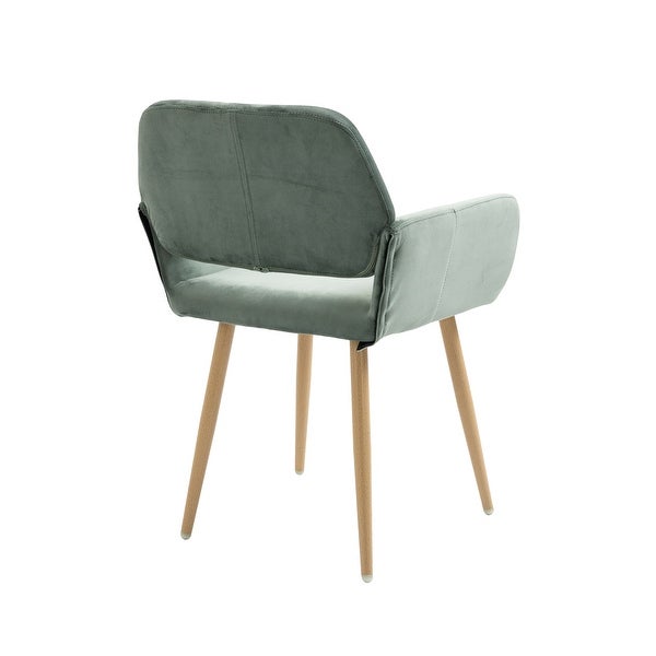 Velet Upholstered Side Dining Chair with Metal Leg(velet+Walnut Wooden Printing Leg)，KD backrest