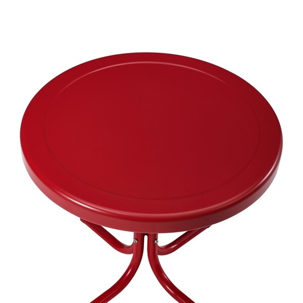 Crosley Griffith Outdoor Metal Side Table in Red