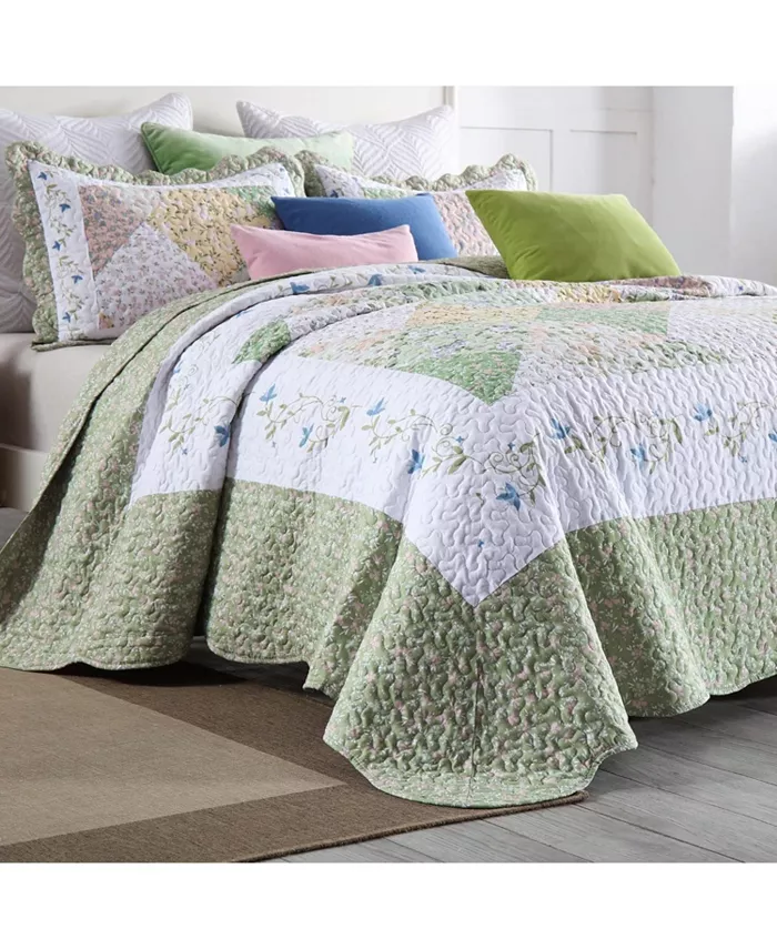 MarCielo 3 Piece Printed Quilt Set Bedspread Set B029 - Queen