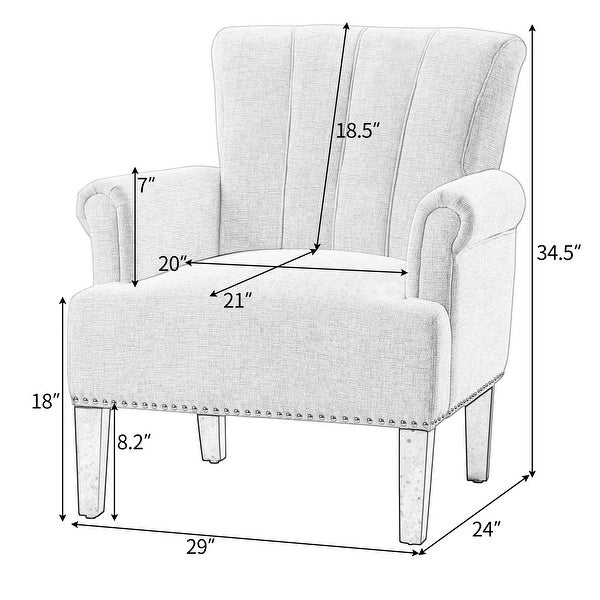 Modern Traditional Design Accent Tufted Polyester Armchair