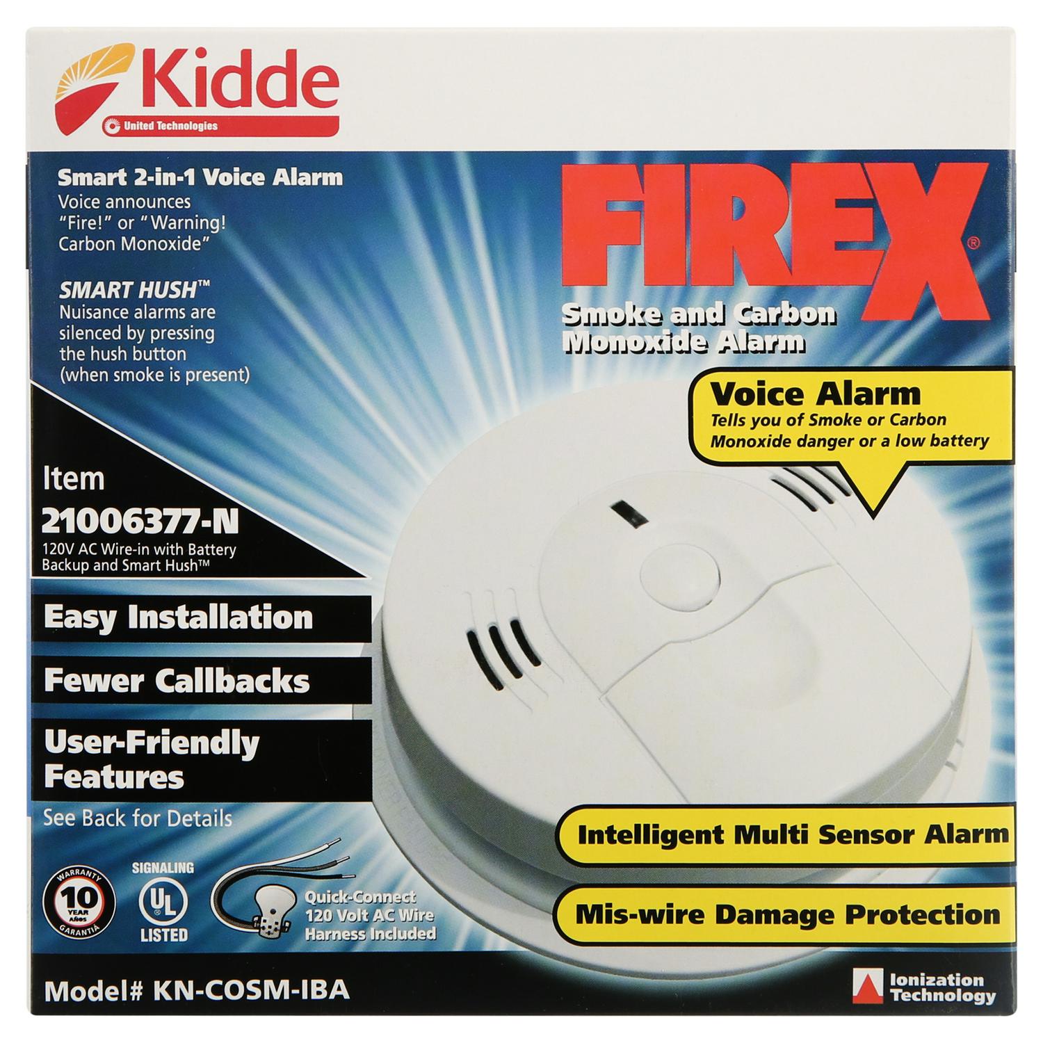 Kidde Hardwired Combination Carbon Monoxide and Smoke Alarm  KN-COSM-IBA