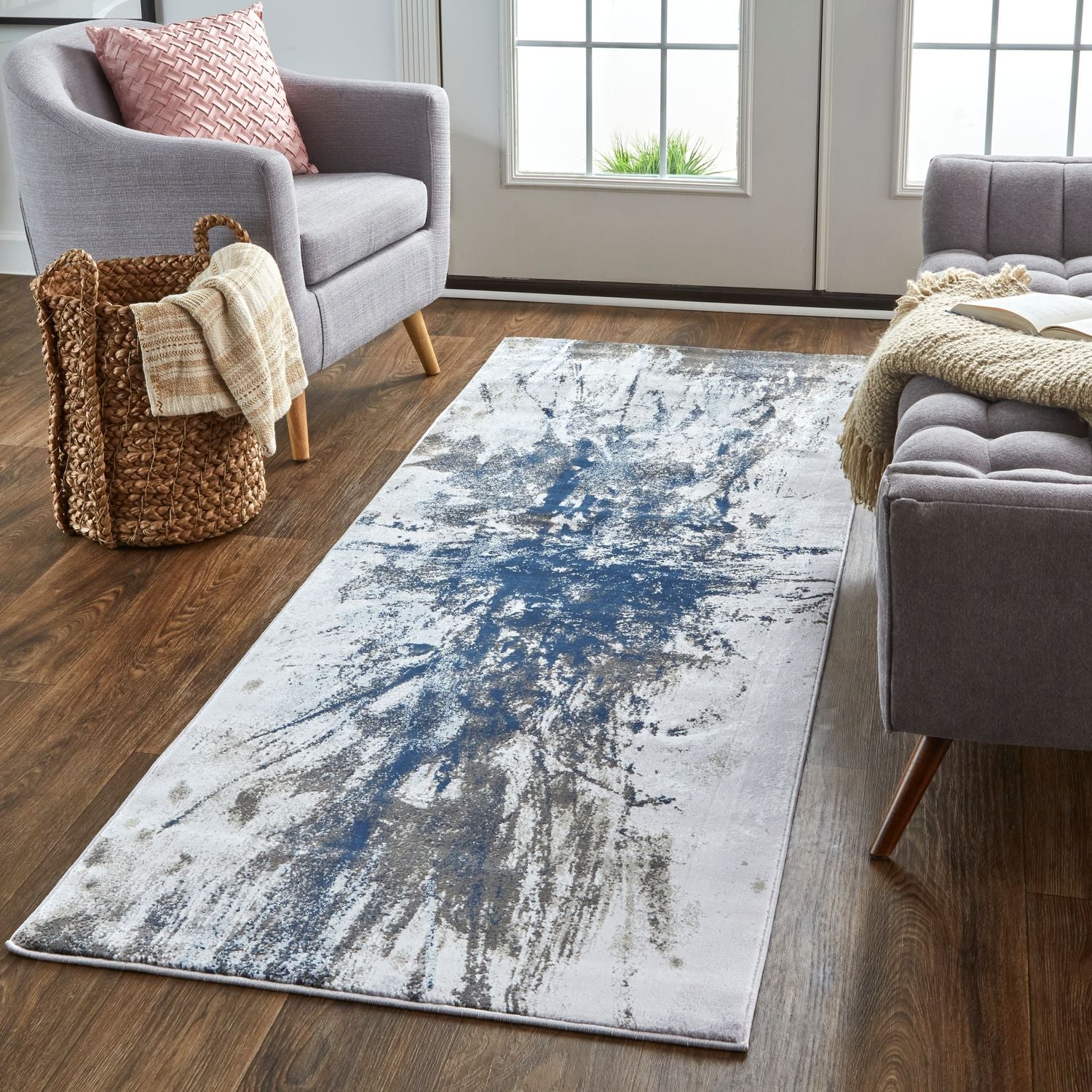 Javers Blue and Gray Rug by BD Fine