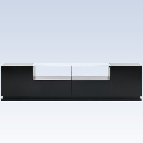 Modern Entertainment Center TV Cabinet with Storage and LED Light