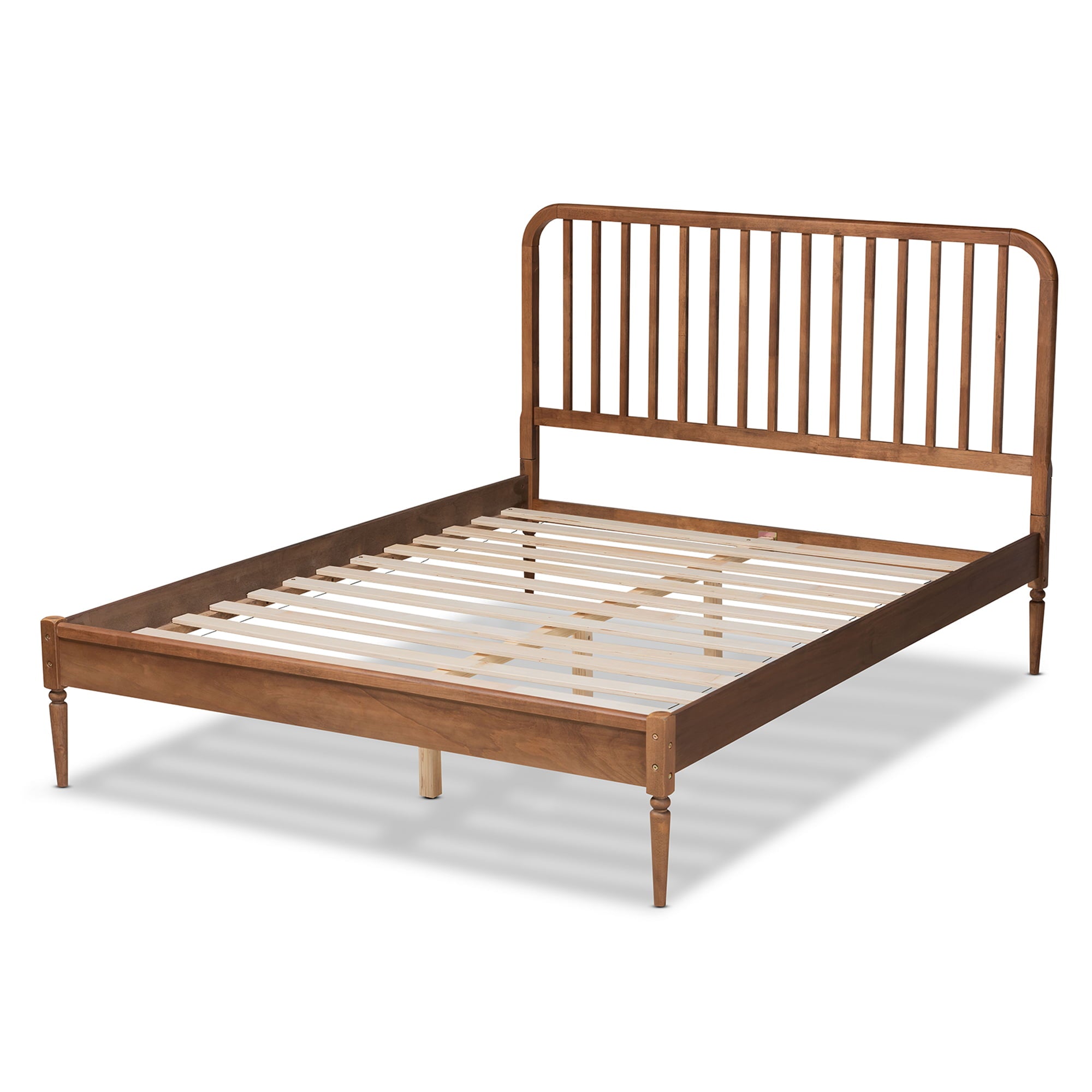 Baxton Studio Neilan Modern and Contemporary Walnut Brown Finished Wood Queen Size Platform Bed