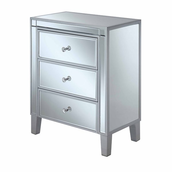 Silver Orchid Olivia 3-drawer Mirrored End Table