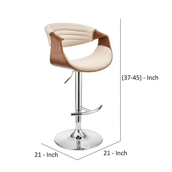 Adjustable Barstool with Faux Leather and Bucket Seat - 21 L X 21 W X 45 H Inches