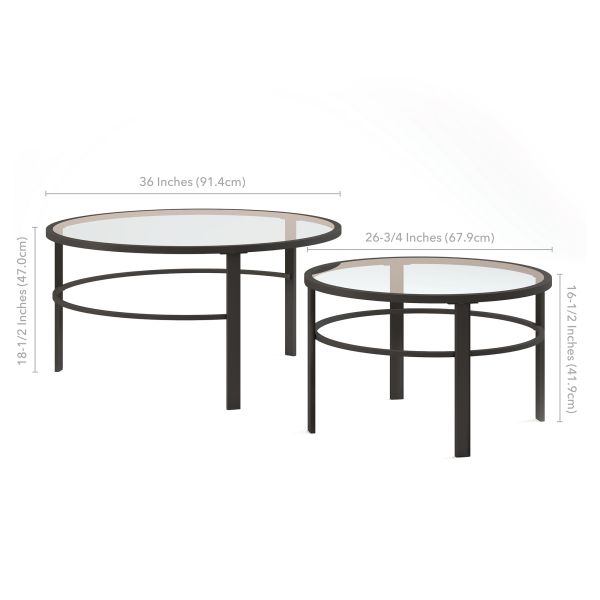 Gaia Round Nested Coffee Table in Blackened Bronze