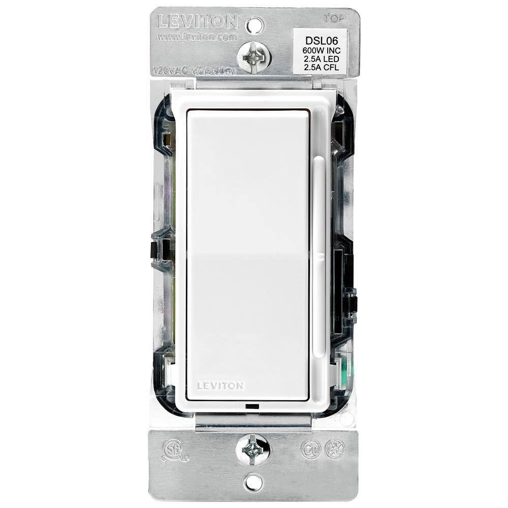 Leviton Decora 600-Watt Single-Pole3-Way Universal Rocker Slide Dimmer WhiteLight Almond (4-Pack) VB1-DSL06-HD4