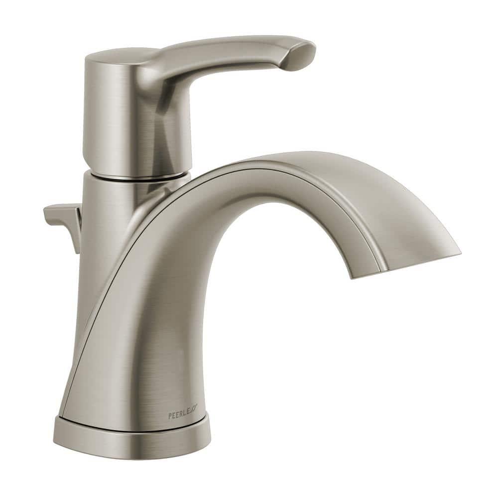 Peerless Parkwood Single Hole SingleHandle Bathroom Faucet with PopUp Assembly in Brushed Nickel