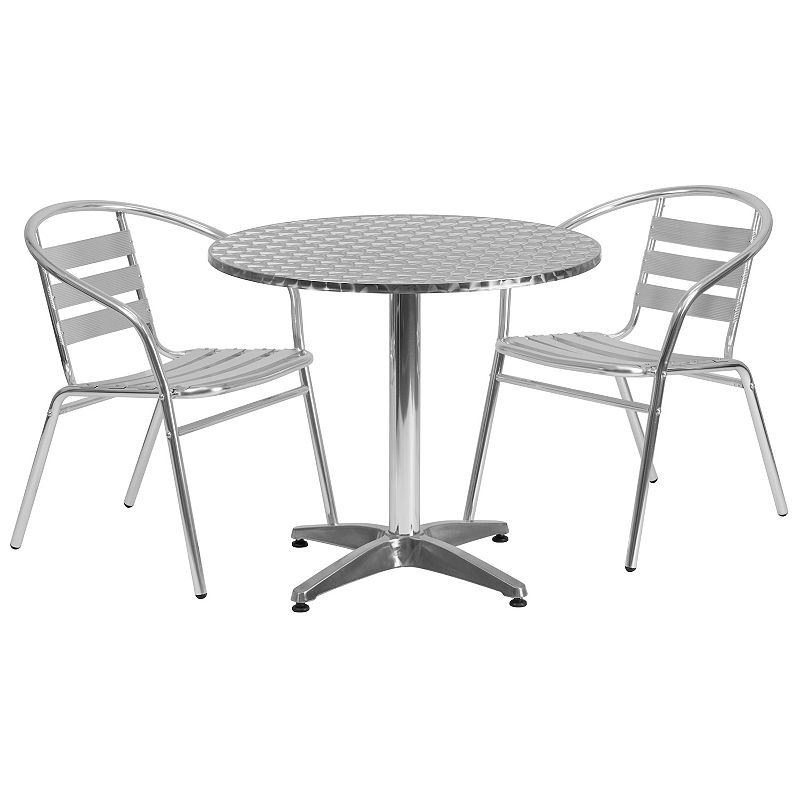 Flash Furniture Round Indoor / Outdoor Dining Table and Chair 3-piece Set