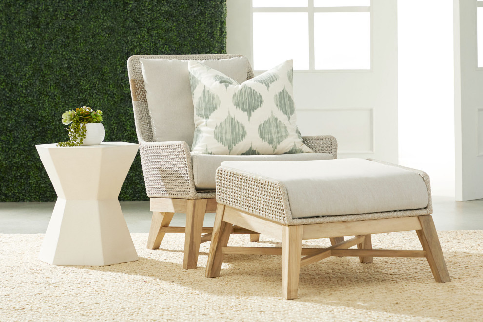 Tapestry Outdoor Footstool   Beach Style   Footstools And Ottomans   by HedgeApple  Houzz