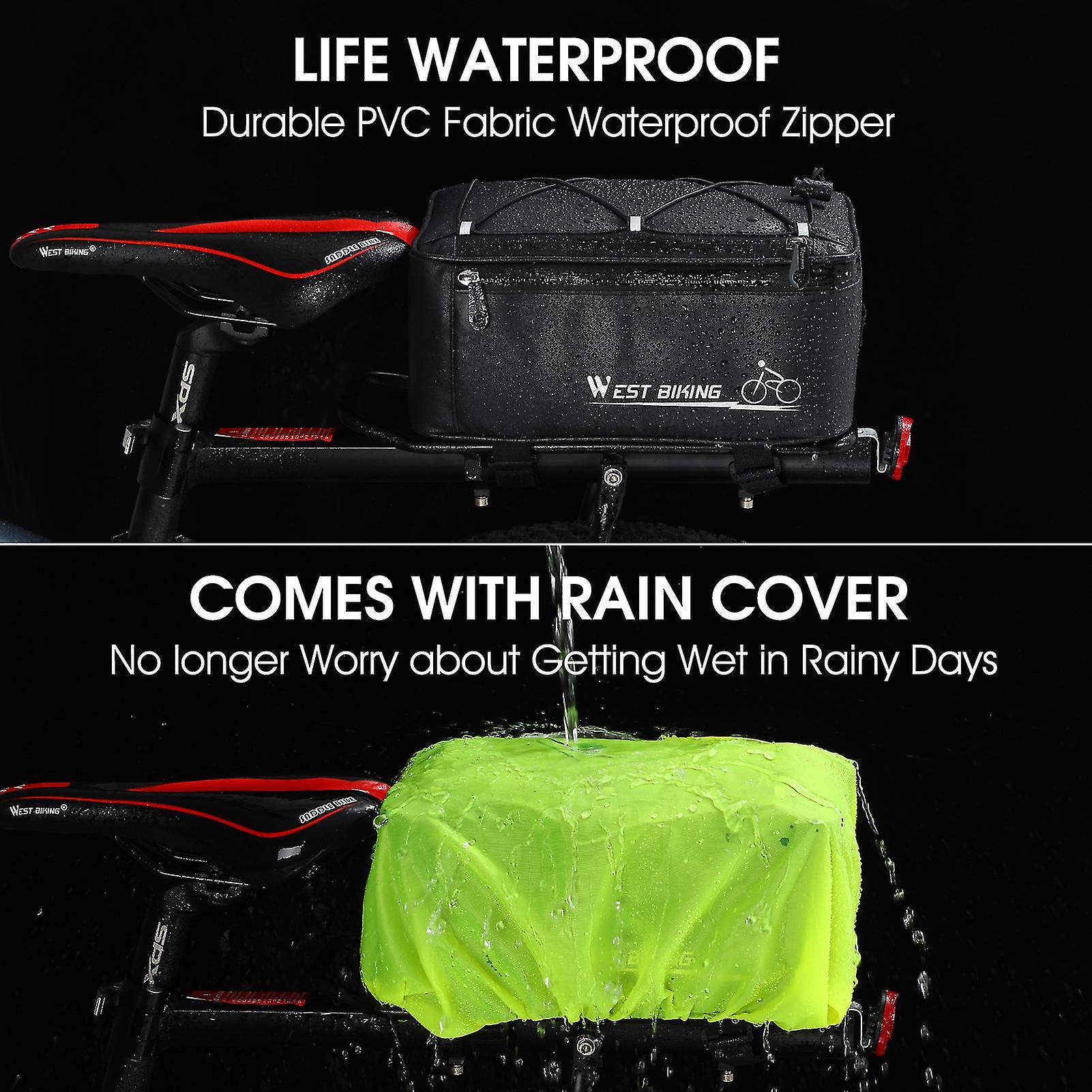 Bicycle Saddle Bags Waterproof Multifunctional Widely Use Weather Resistant Bike Pannier Reflective Rack Bag For Outdoor