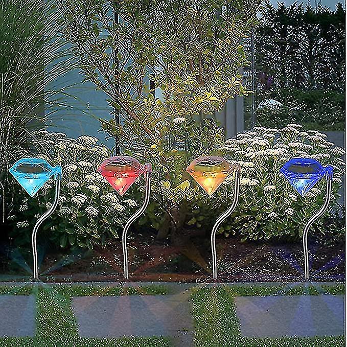 Garden Solar Lights Led Colour Changing Diamond Solar Lights For Garden， Patio， Yard， Flowerbed， Par