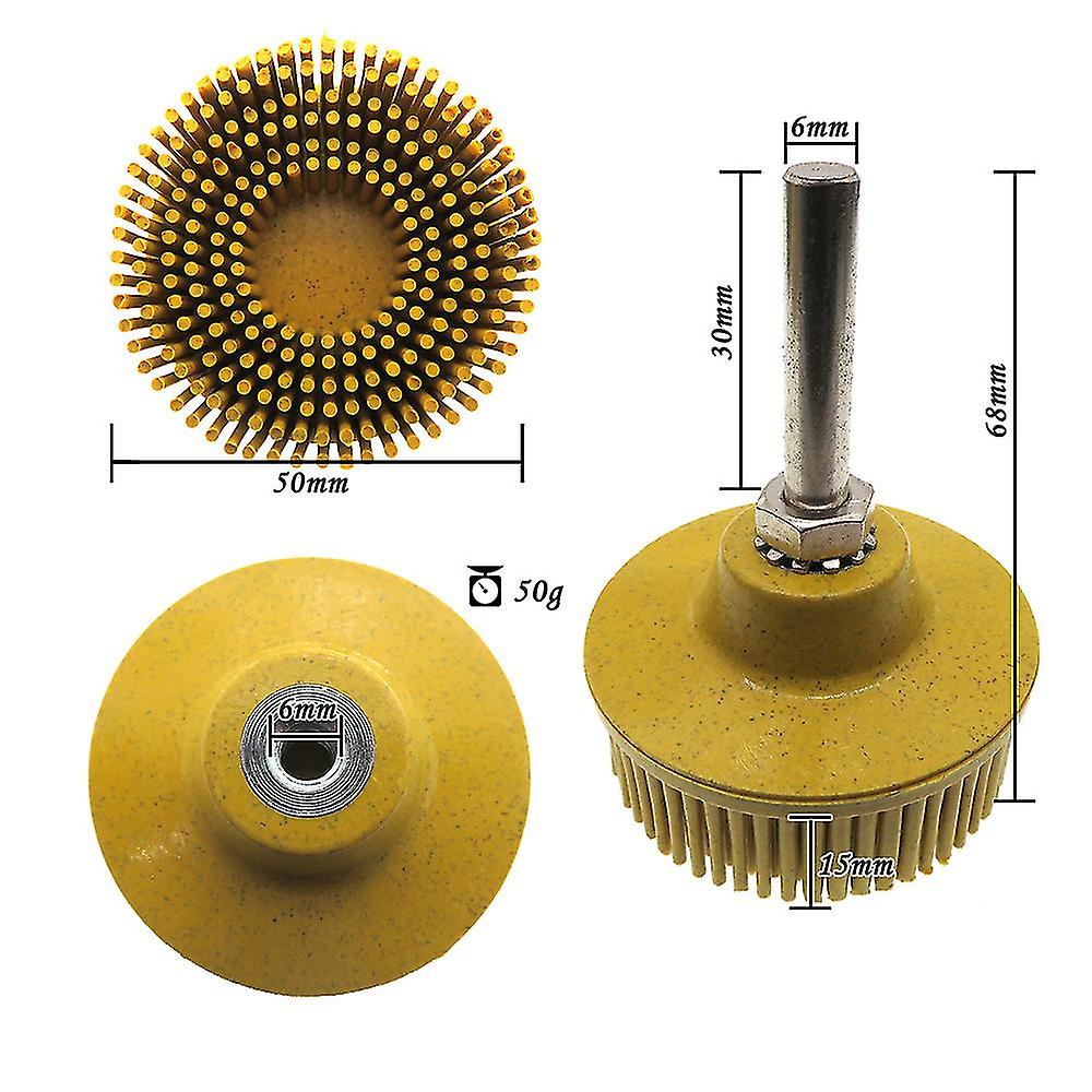 2 Inch Bristle Disc Emery Rubber Abrasive Buffing Brush Buffing Wheel For Burr Rust Removal Green